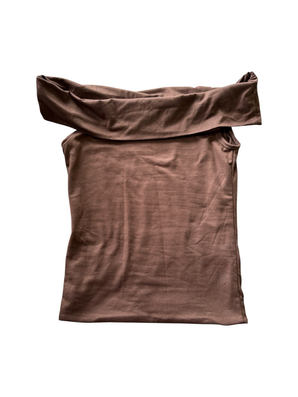 Antistar Brown Off-Shoulder Knit Tank Top Size Small